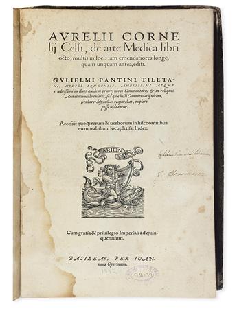 CELSUS, AURELIUS CORNELIUS. De re medica libri octo. 1552